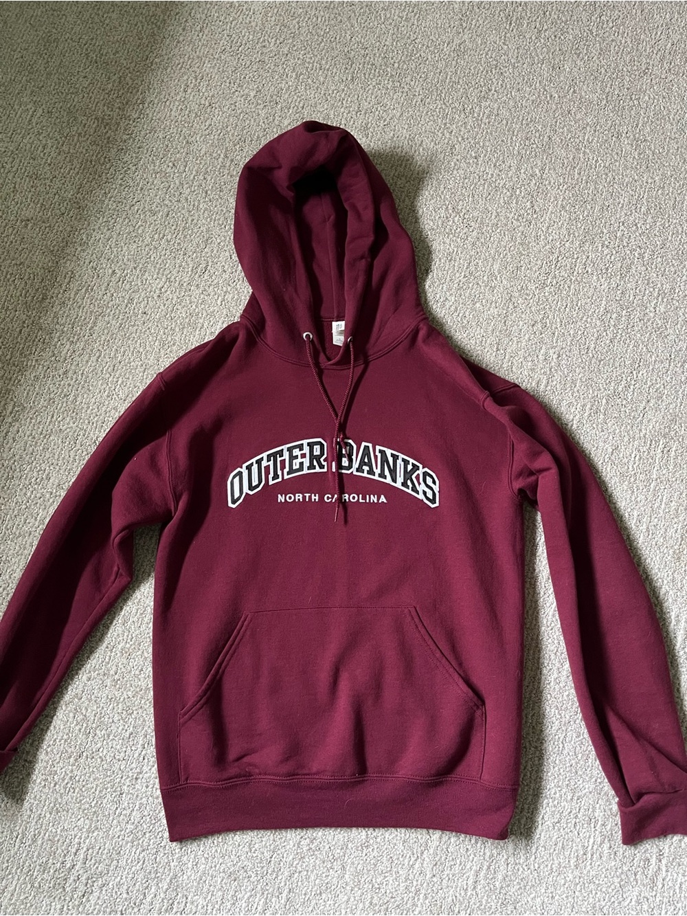 Outer Banks North Carolina Maroon Hooded Sweatshirt